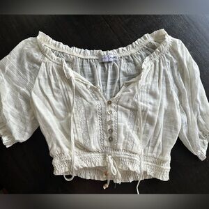 Crop off the shoulder top